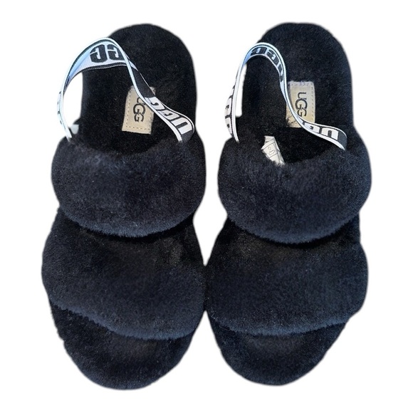 UGG women’s Oh Yeah Black Fluffy slide Sandals size 8 - Picture 8 of 8